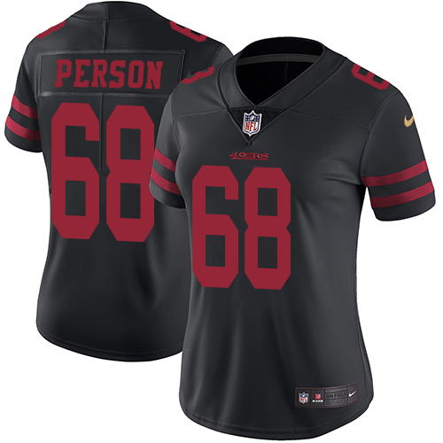 San Francisco 49ers Limited Black Women Mike Person Alternate NFL Jersey #68 Vapor Untouchable->youth nfl jersey->Youth Jersey